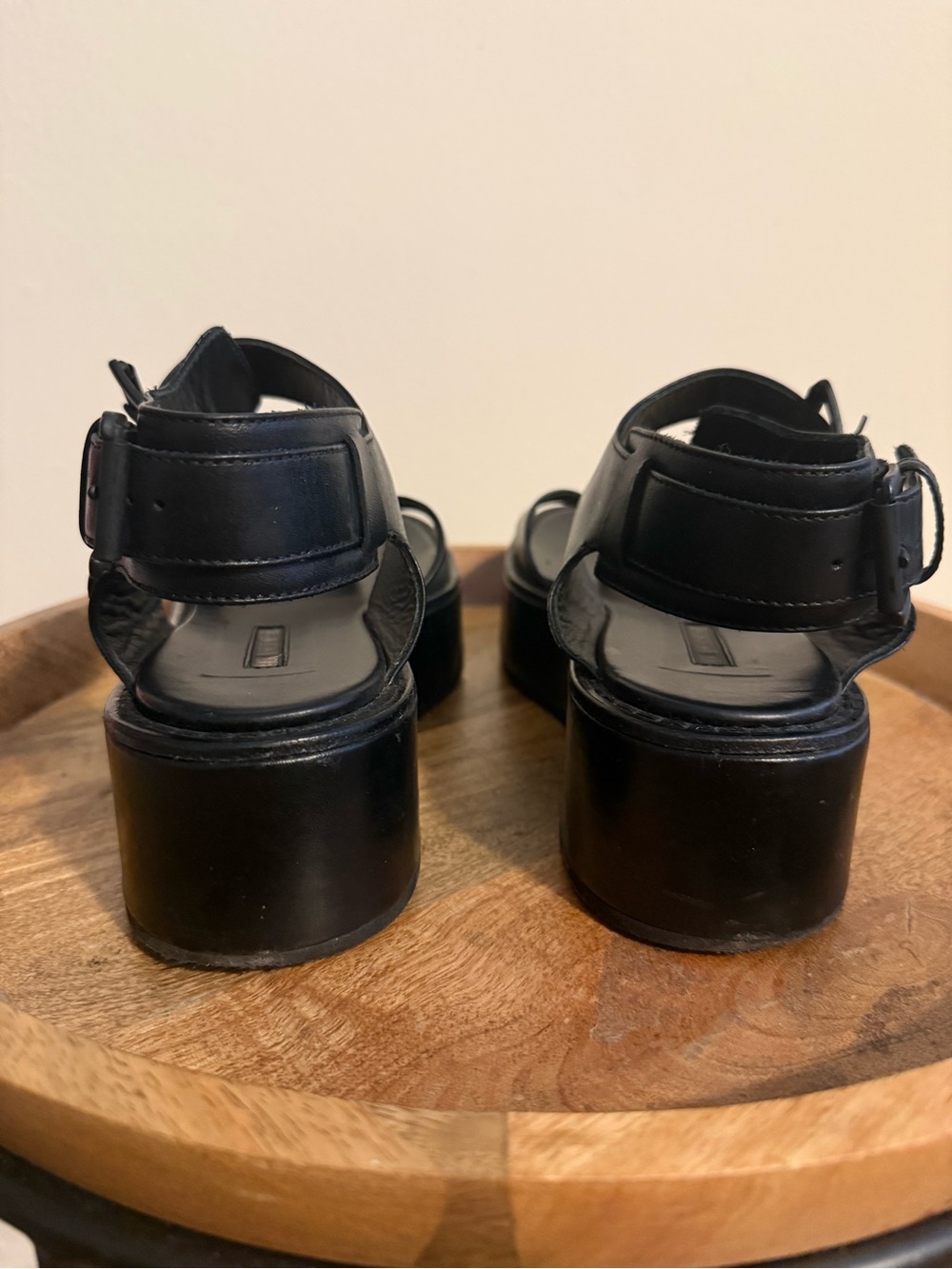 Ann Demeulemeester Black Leather Platform Strap Sandals Size EU 40 US 10 $850 - Picture 12 of 13